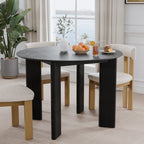 42" Black Solid Wood Rounded Bar Table