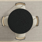 42" Black Solid Wood Rounded Bar Table