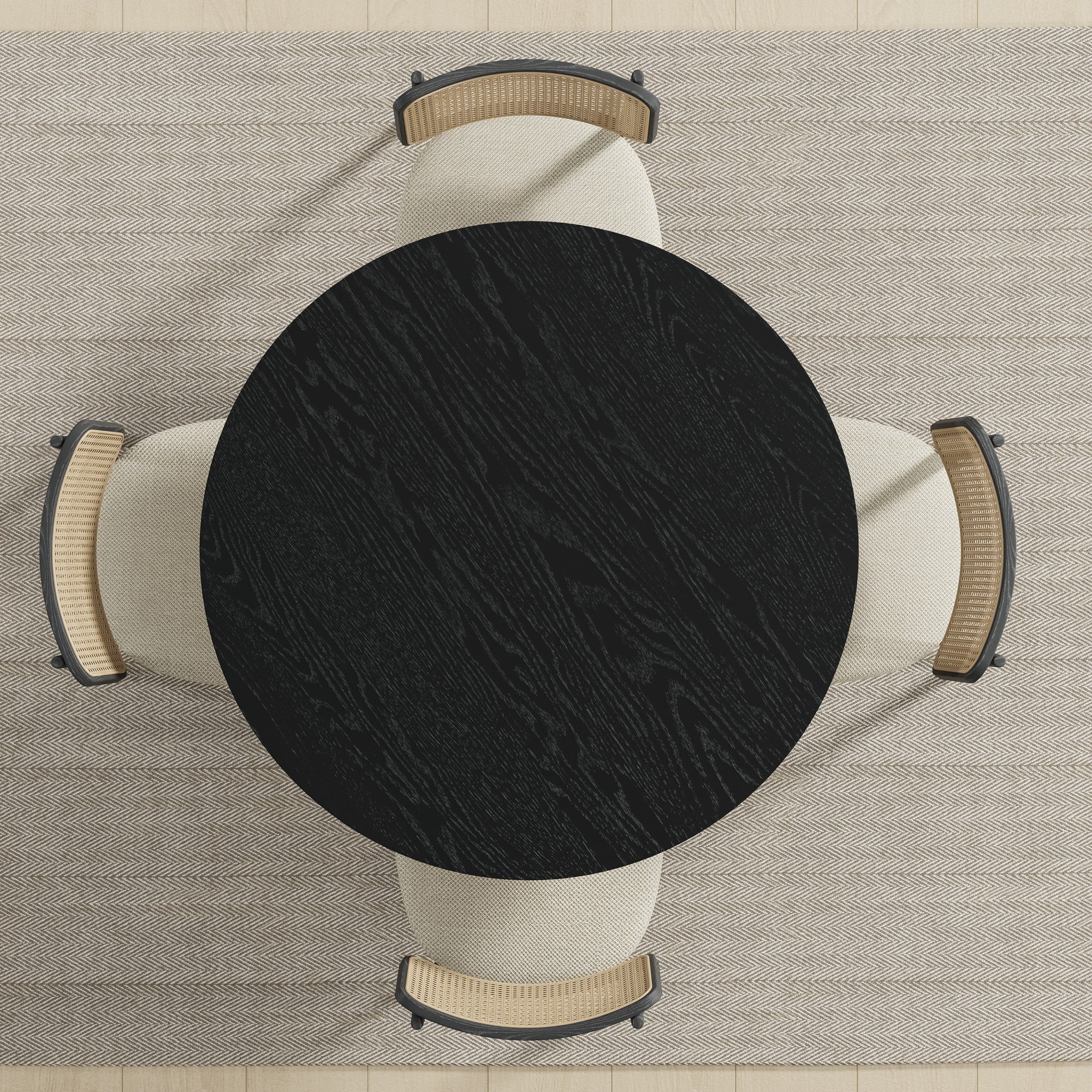 42" Black Solid Wood Rounded Bar Table