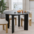 45" Black Solid Wood Rounded Bar Table