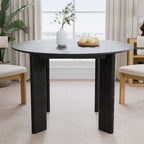 45" Black Solid Wood Rounded Bar Table