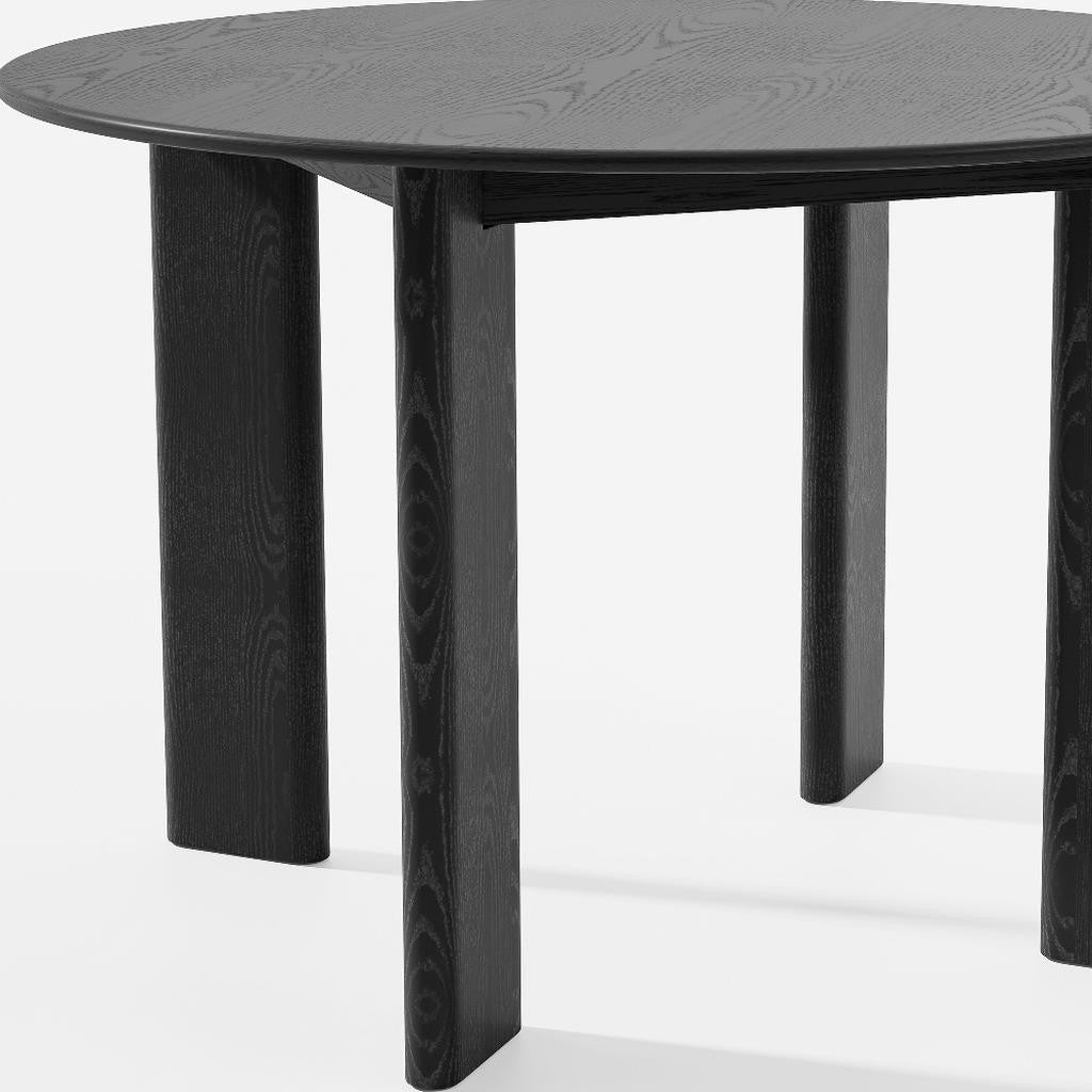 45" Black Solid Wood Rounded Bar Table