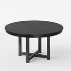 45" Black Solid Wood Rounded Bar Table