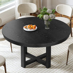 45" Black Solid Wood Rounded Bar Table