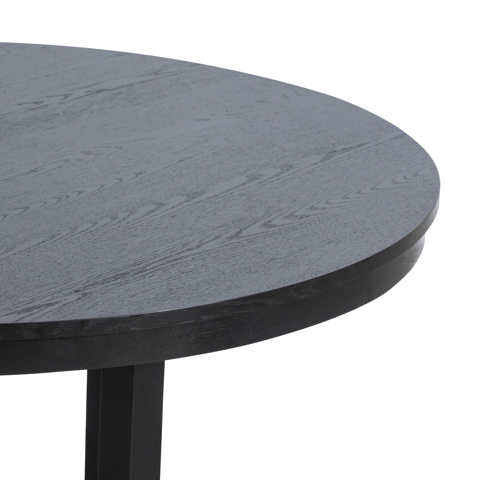 45" Black Solid Wood Rounded Bar Table