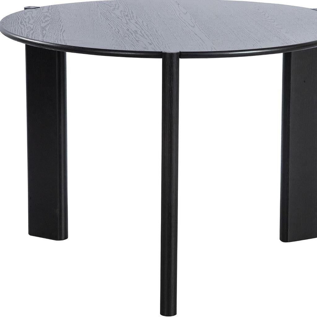 42" Black Solid Wood Rounded Bar Table