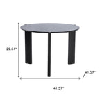 42" Black Solid Wood Rounded Bar Table