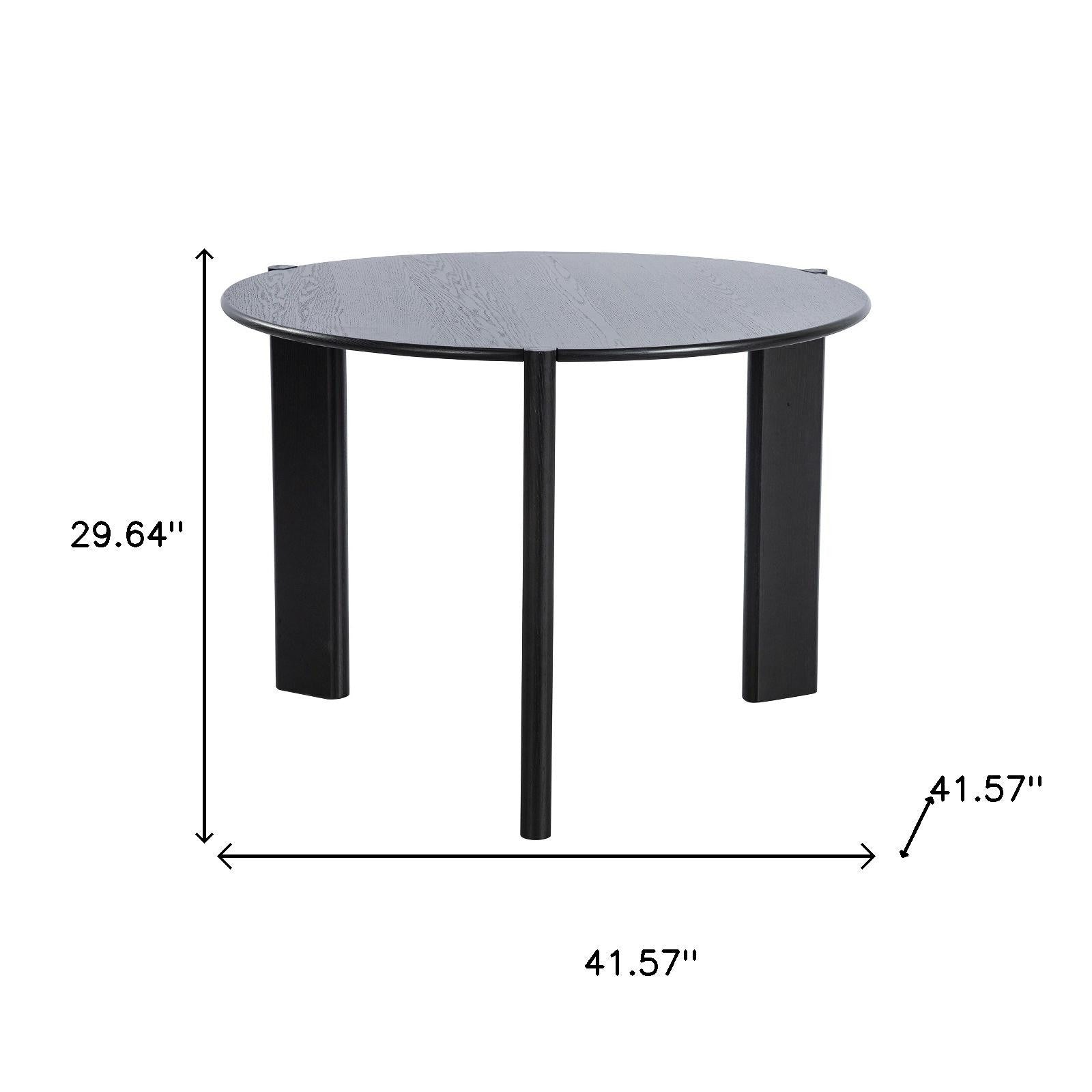 42" Black Solid Wood Rounded Bar Table