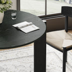 42" Black Solid Wood Rounded Bar Table