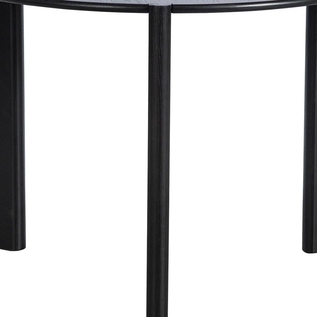42" Black Solid Wood Rounded Bar Table