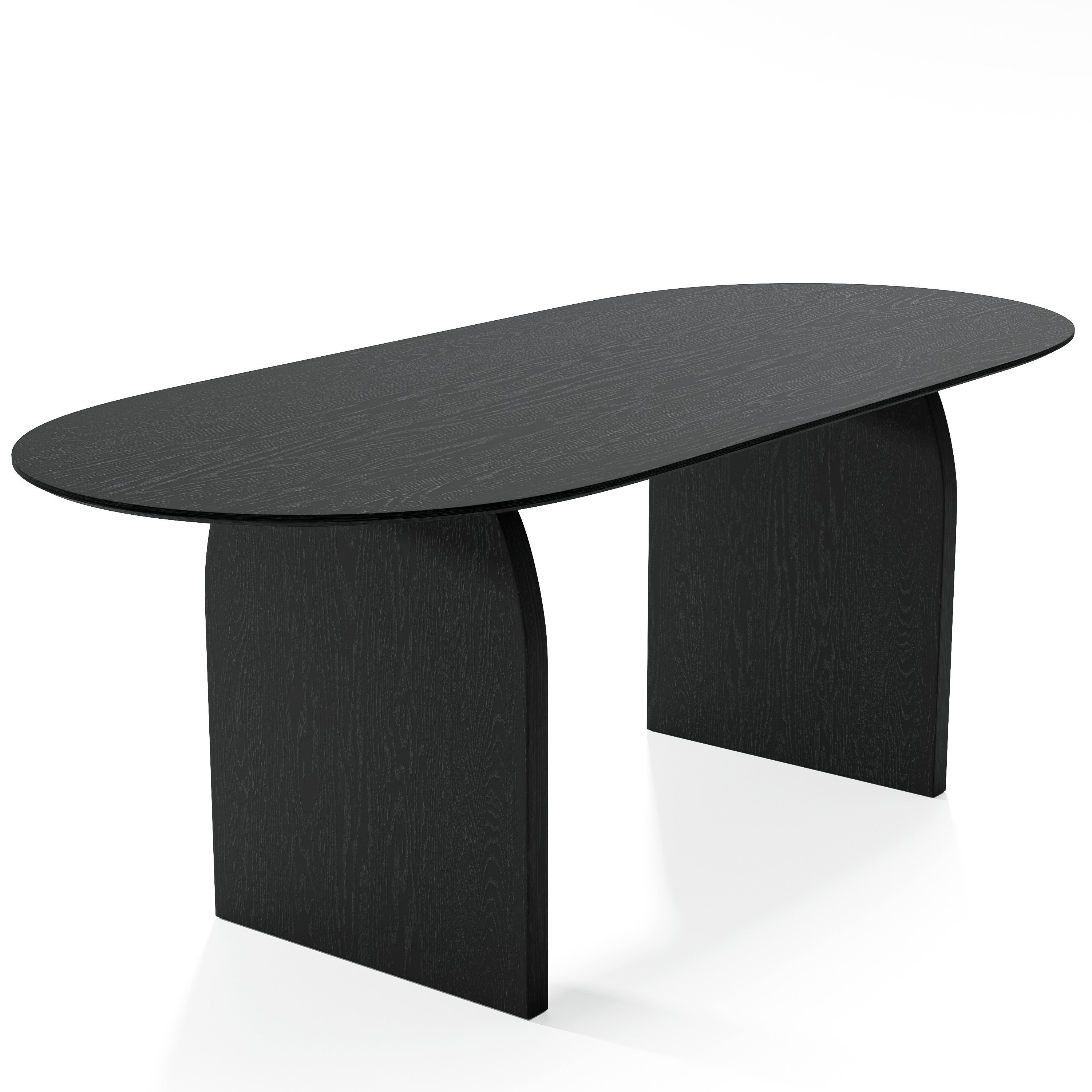 33" Black Solid Wood Oval Bar Table