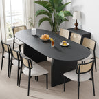33" Black Solid Wood Oval Bar Table