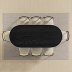 33" Black Solid Wood Oval Bar Table