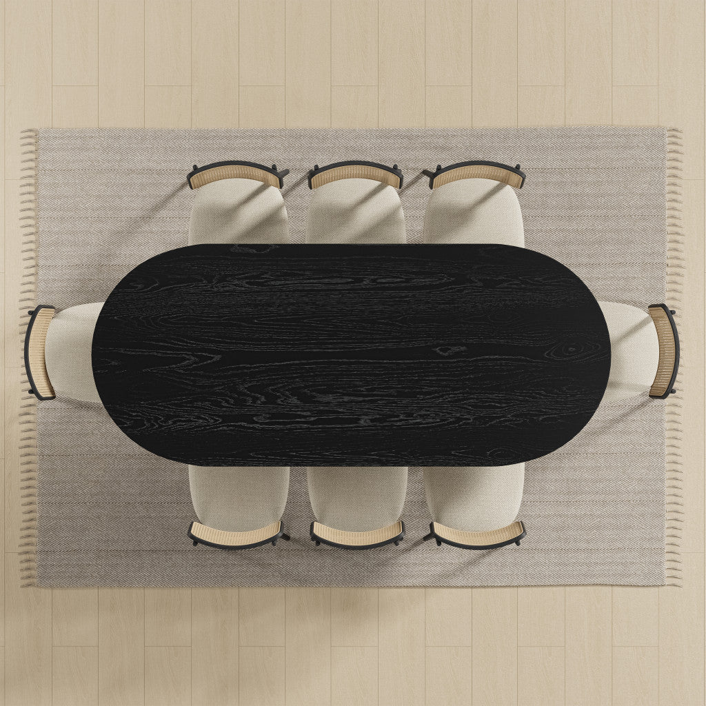 33" Black Solid Wood Oval Bar Table