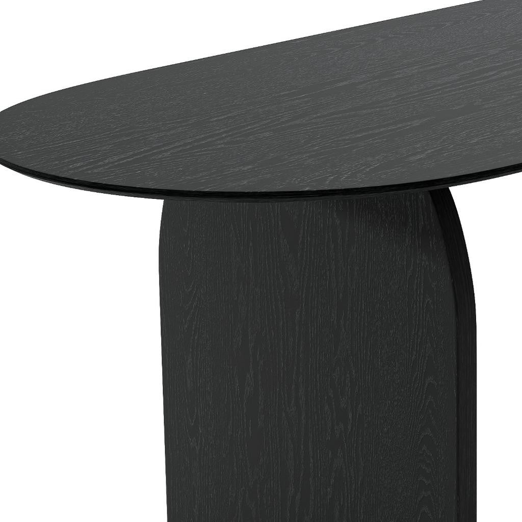 33" Black Solid Wood Oval Bar Table