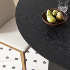 33" Black Solid Wood Oval Bar Table