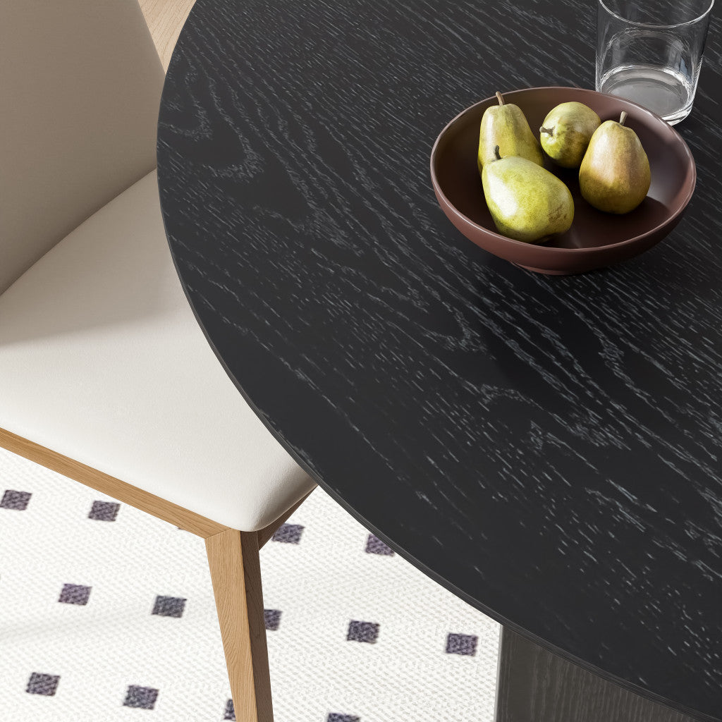 33" Black Solid Wood Oval Bar Table