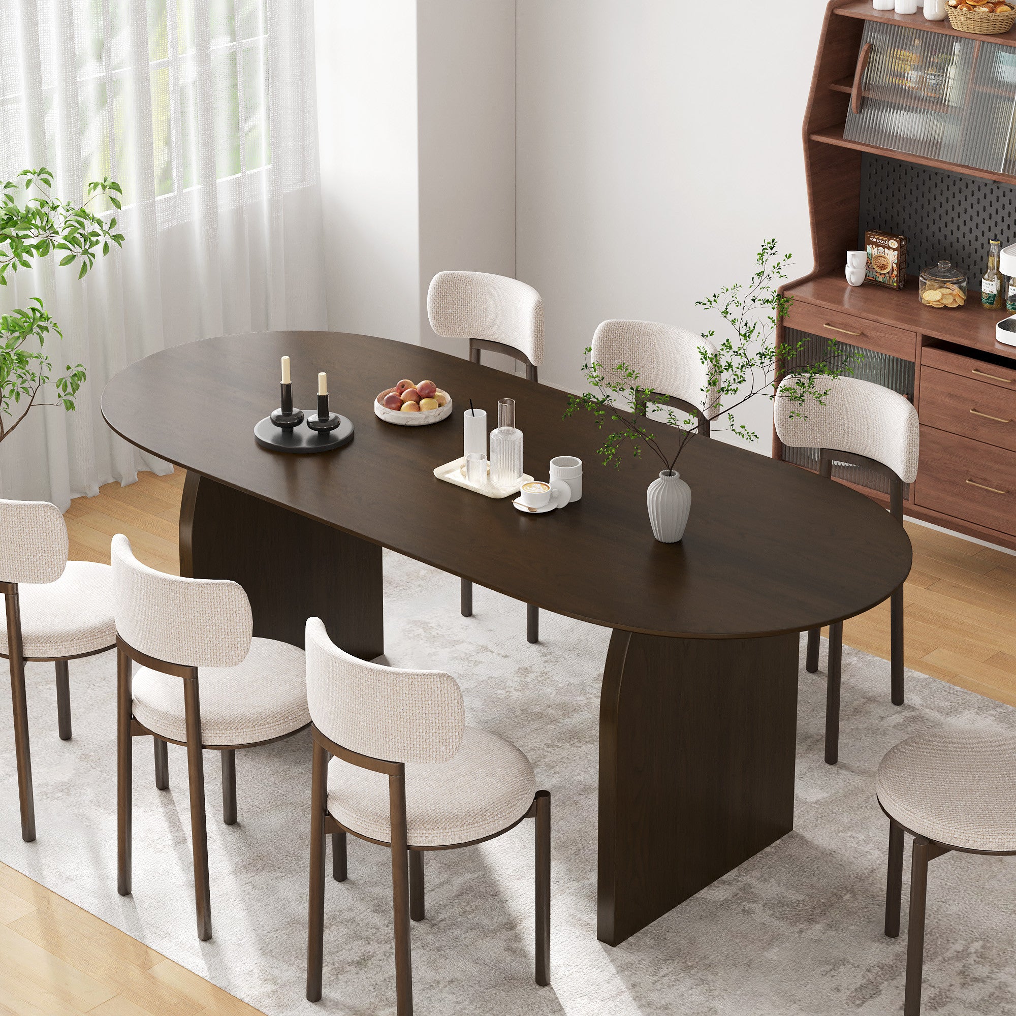 33" Brown Solid Wood Oval Bar Table