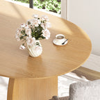 33" Yellow Solid Wood Oval Bar Table