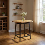 33" Yellow Solid Wood Oval Bar Table