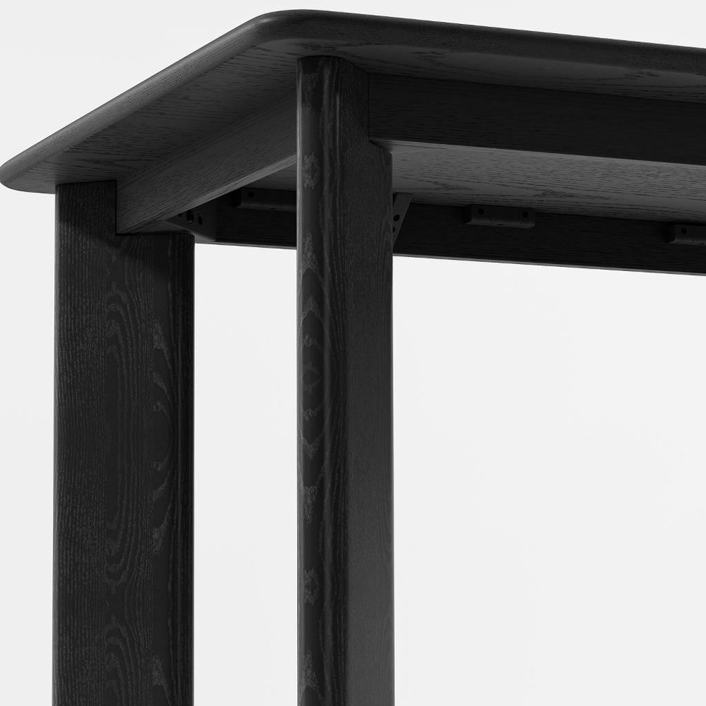 33" Black Solid Wood Rectangular Bar Table
