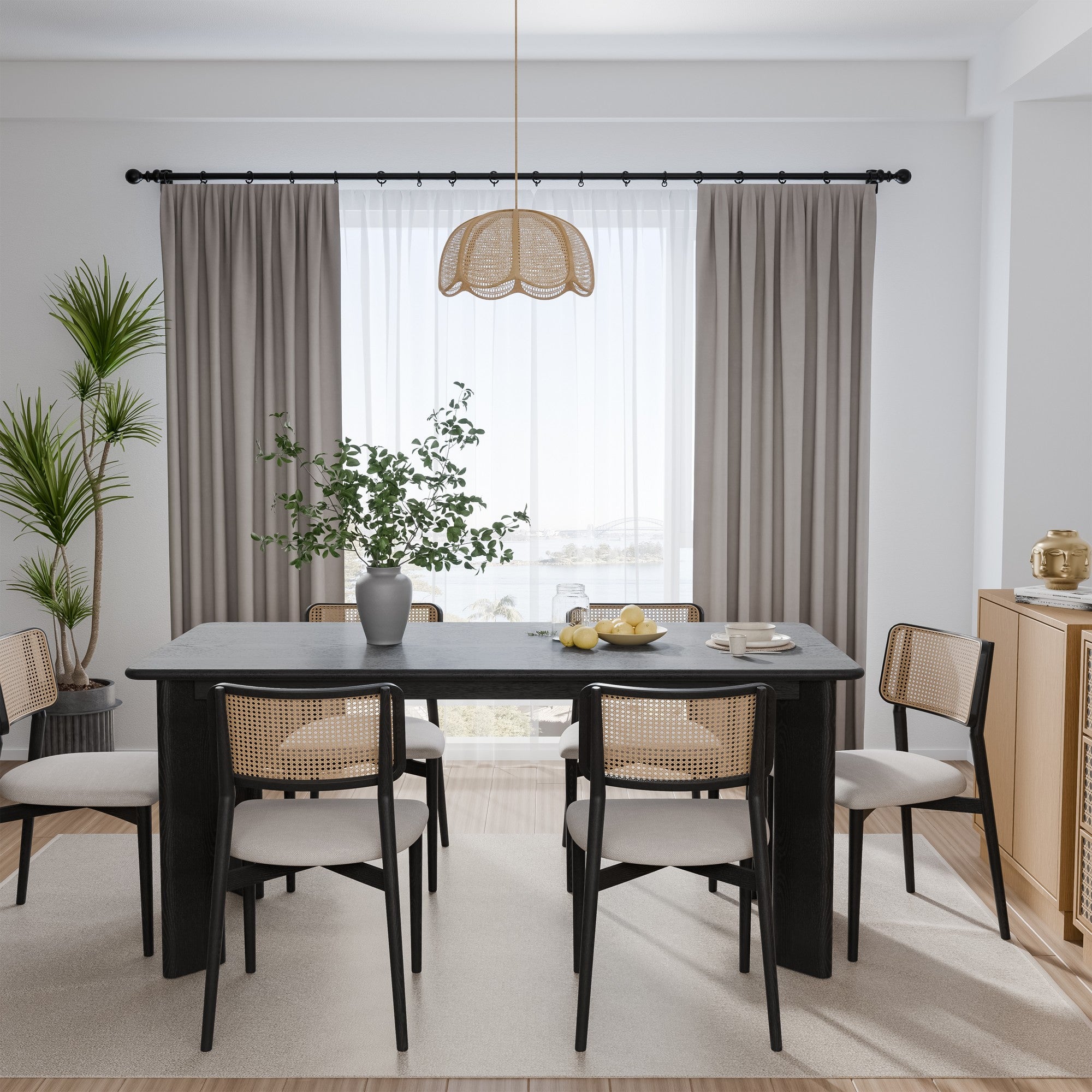 33" Black Solid Wood Rectangular Bar Table