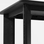 33" Black Solid Wood Rectangular Bar Table