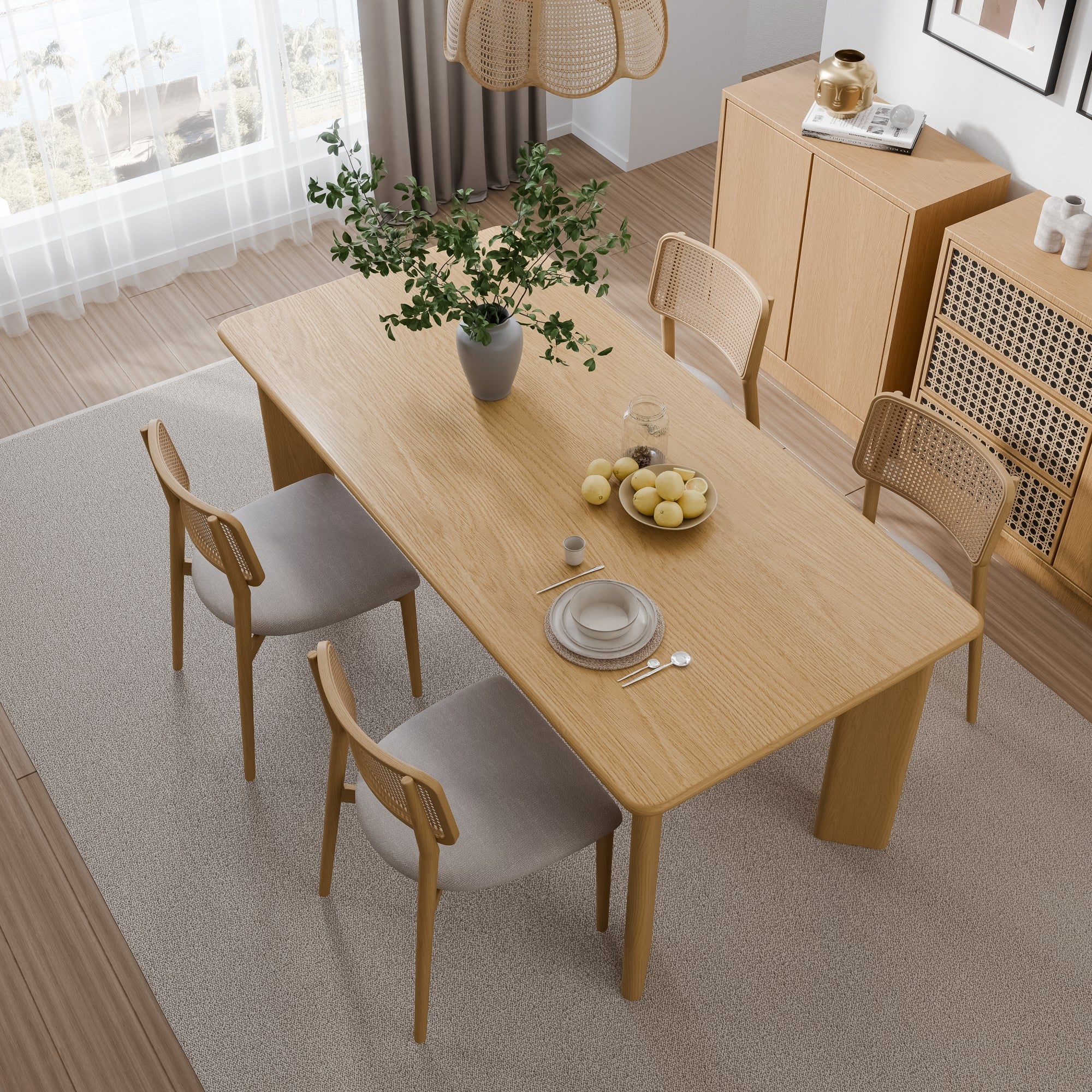 33" Yellow Solid Wood Rectangular Bar Table