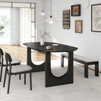 33" Black Solid Wood Oval Bar Table