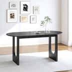 33" Black Solid Wood Oval Bar Table