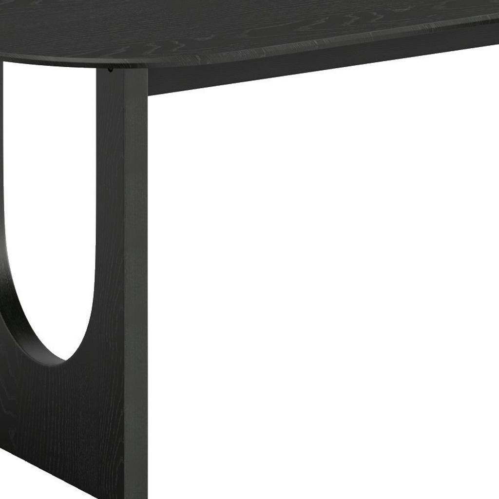 33" Black Solid Wood Oval Bar Table