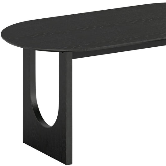 33" Black Solid Wood Oval Bar Table