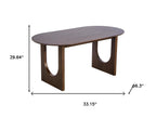 33" Brown Solid Wood Oval Bar Table