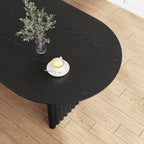 33" Black Solid Wood Oval Bar Table