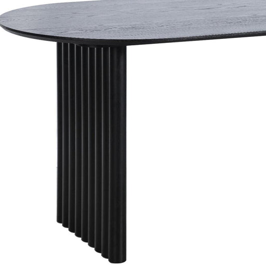 33" Black Solid Wood Oval Bar Table