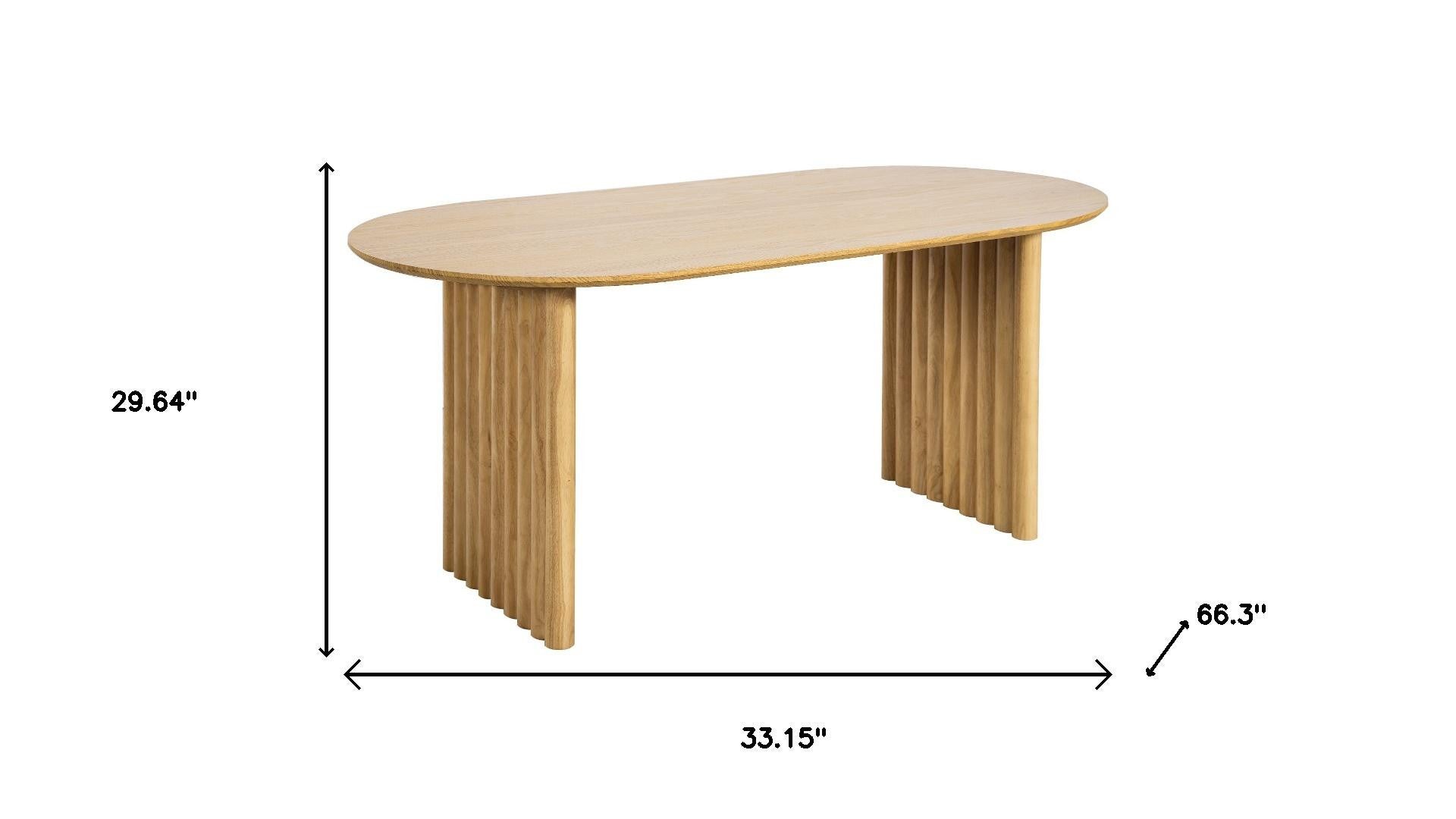 33" Yellow Solid Wood Oval Bar Table