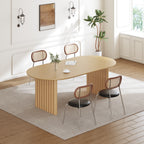 33" Yellow Solid Wood Oval Bar Table