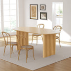 33" Yellow Solid Wood Oval Bar Table