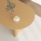 33" Yellow Solid Wood Oval Bar Table