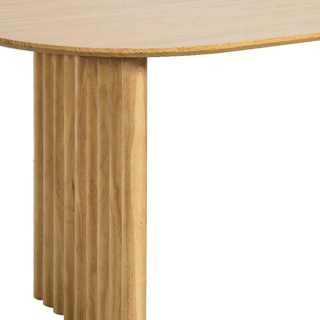 33" Yellow Solid Wood Oval Bar Table