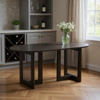 67" Black Wood Oval Bar Table