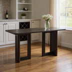 67" Black Wood Square Bar Table