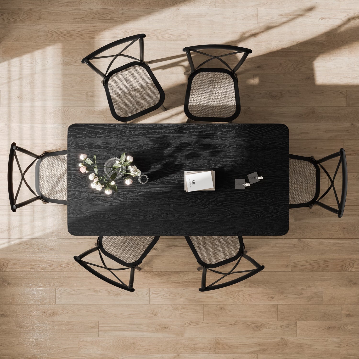 67" Black Wood Square Bar Table