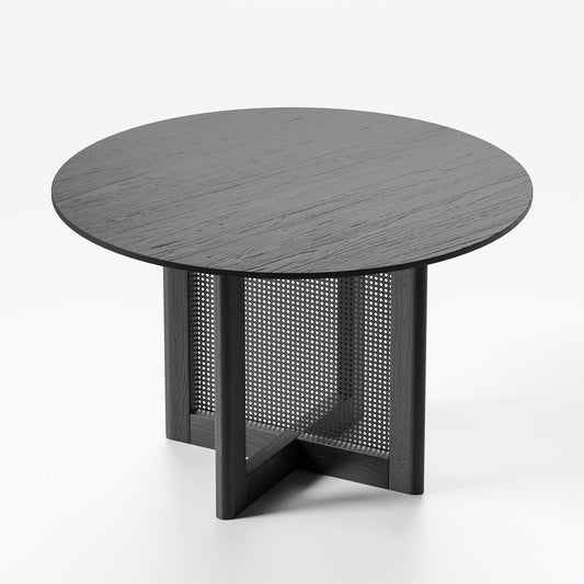 46" Black Wood Rounded Bar Table