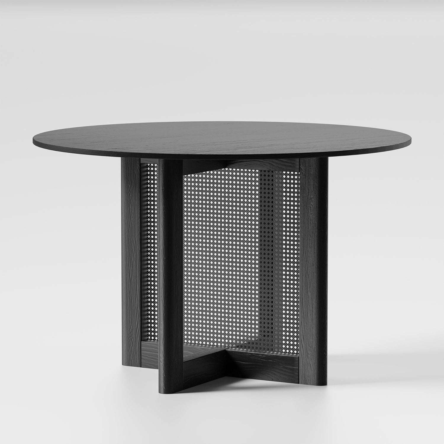 46" Black Wood Rounded Bar Table