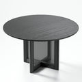 52" Black Wood Rounded Bar Table
