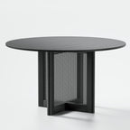 52" Black Wood Rounded Bar Table