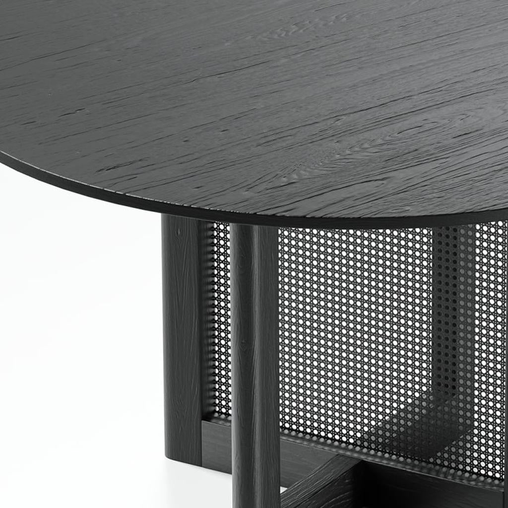 52" Black Wood Rounded Bar Table