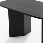 67" Black Wood Oval Bar Table
