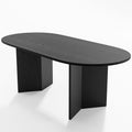 67" Black Wood Oval Bar Table